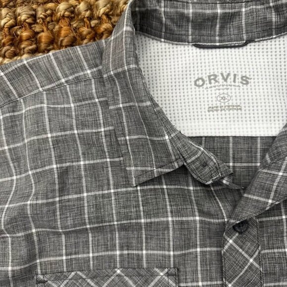 Orvis Men’s Button Down Short Sleeve Performance Shirt Gray (XL Mens) - Picture 1 of 8